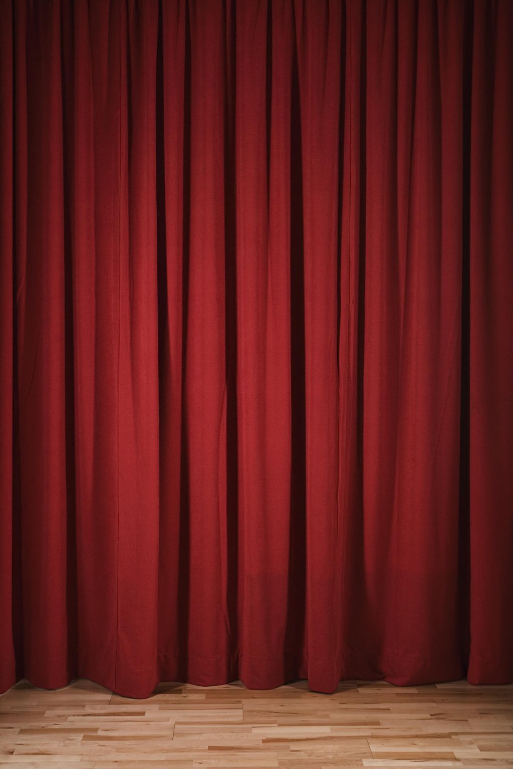 Red curtain on stage