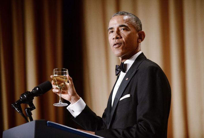 President Obama making his speech