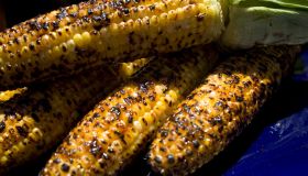Cambodian Grilled Corn is basted with a mix of coconut milk and