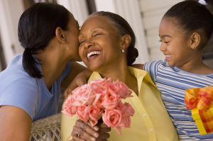 Mother, Daughter, and Grandmother Celebrating Mother's Day