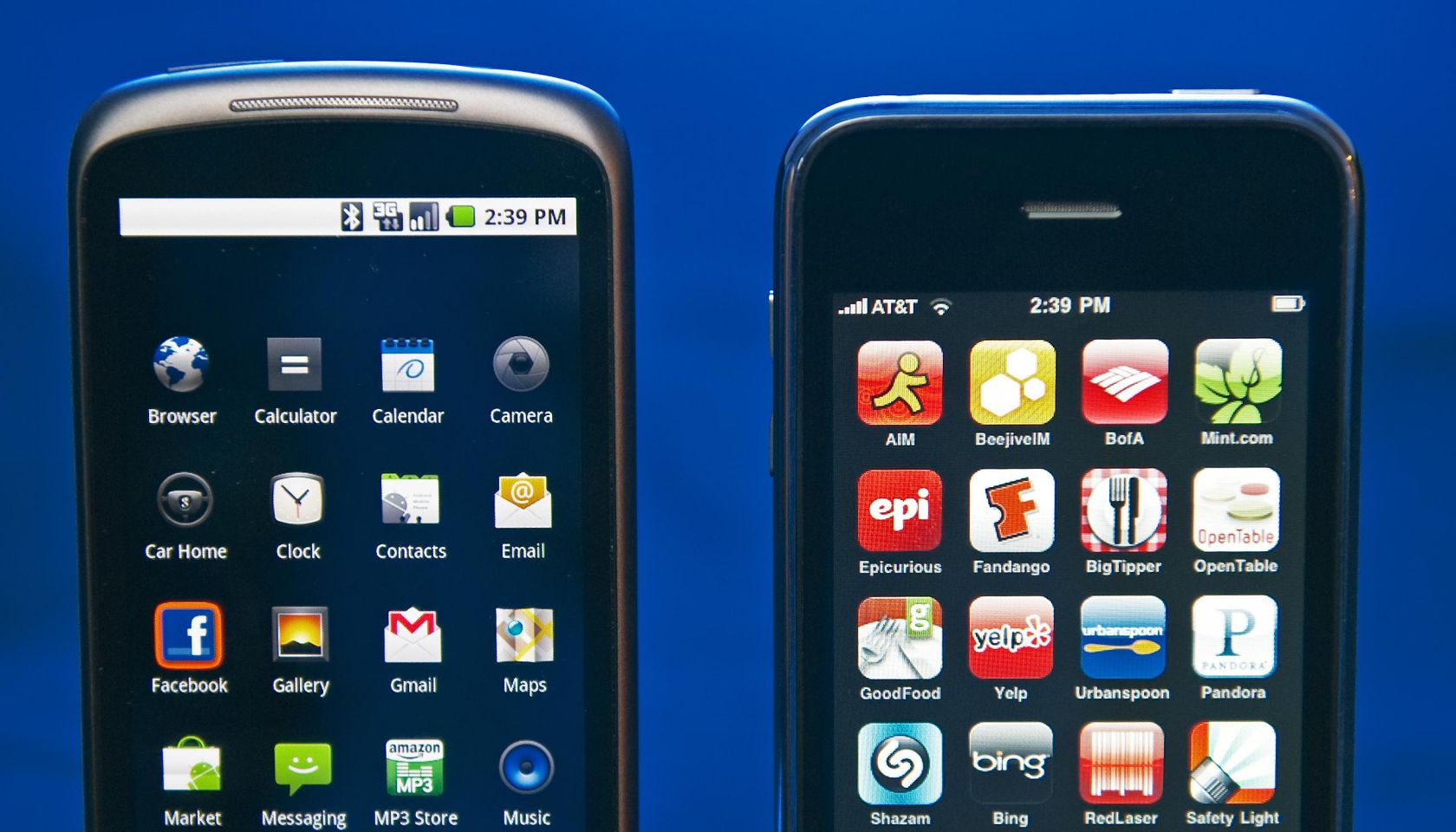 The Google Nexus One(L) smartphone with