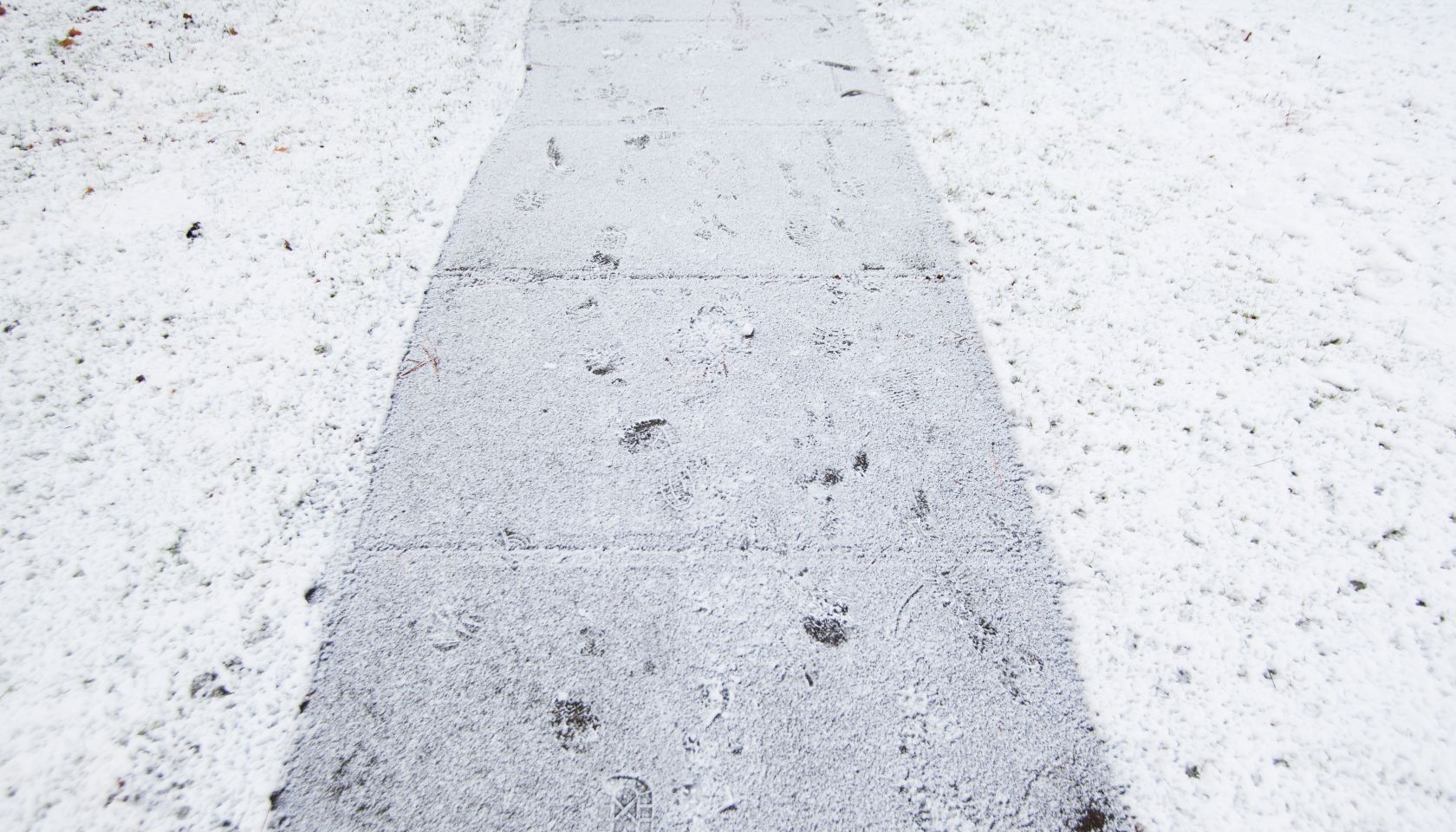 Sidewalk covered in snow, Spokane