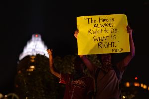 Protesters demonstrate against police in Charlotte, Carolina