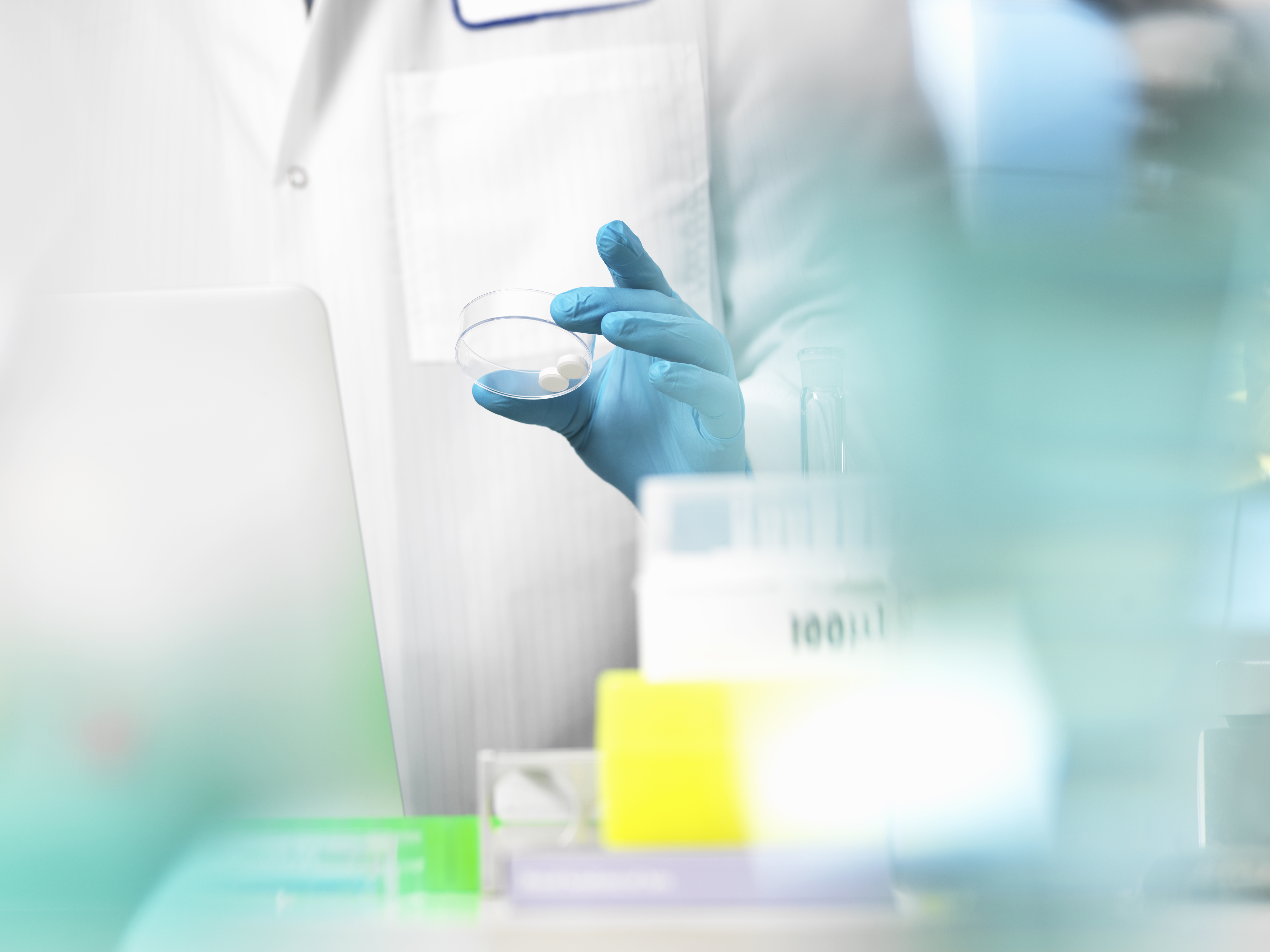 Clinical Trial, doctor preparing medicine for a medical trial