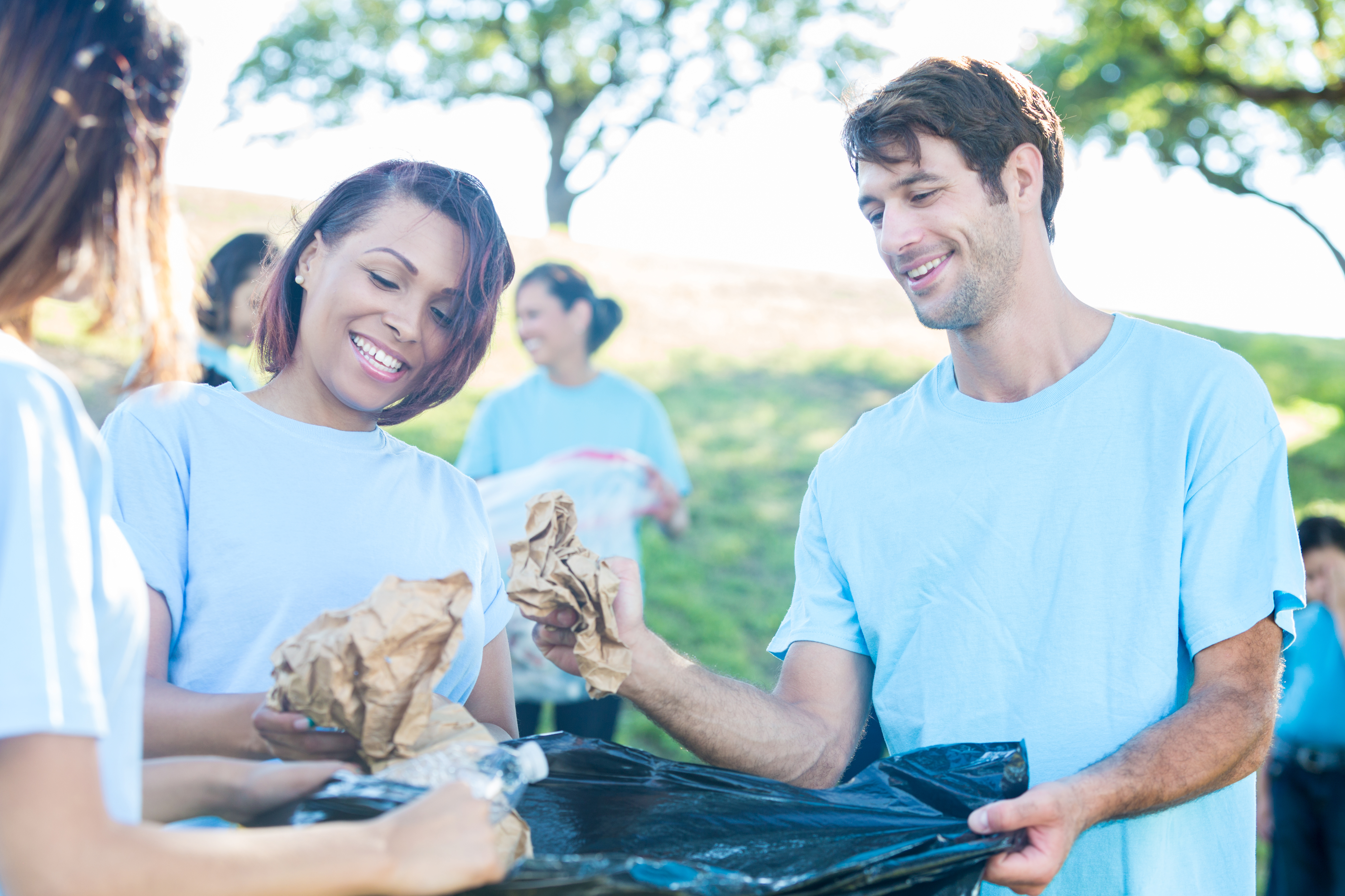 Friends enjoy working together to beautify their community