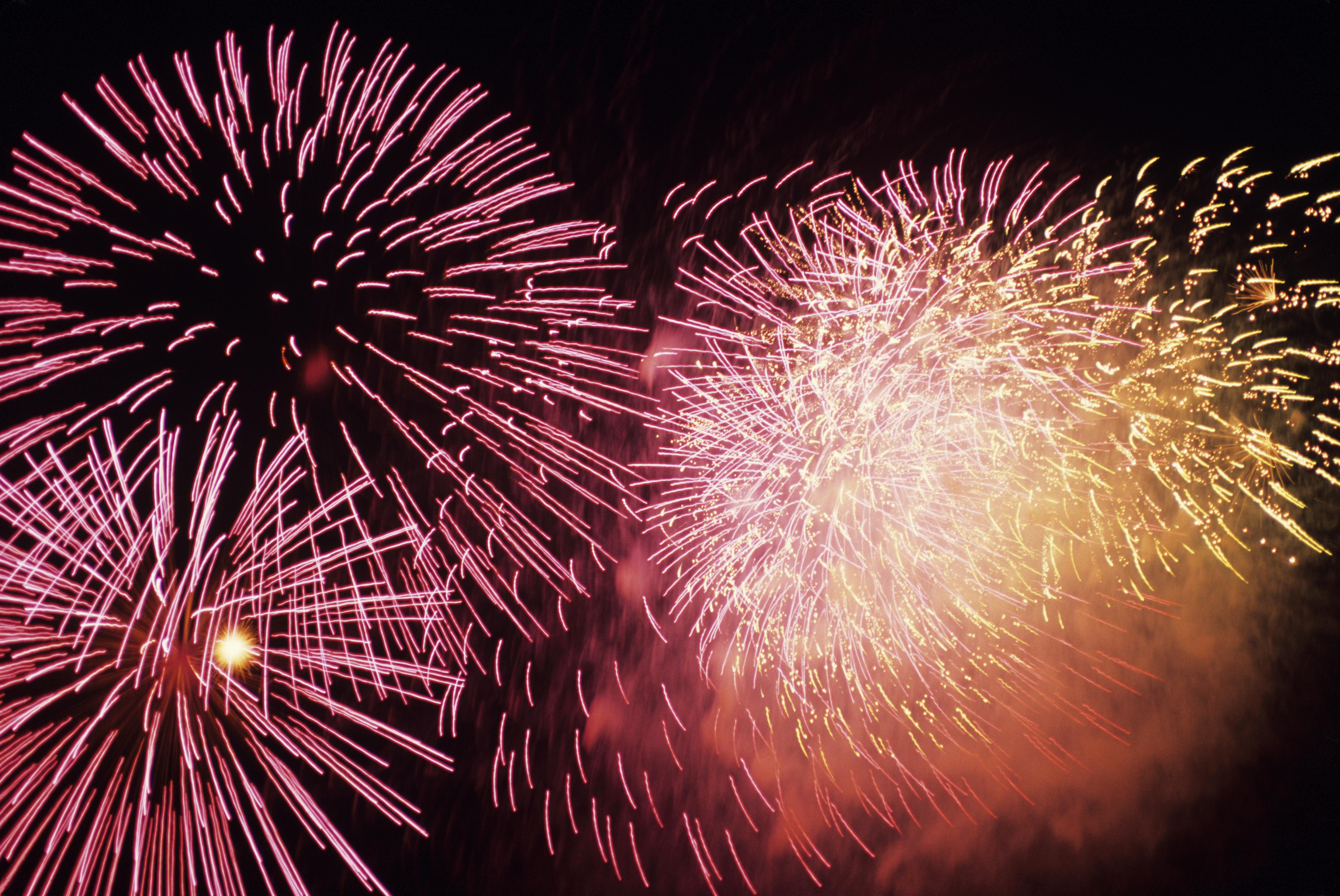 Exploding Fireworks, low angle view