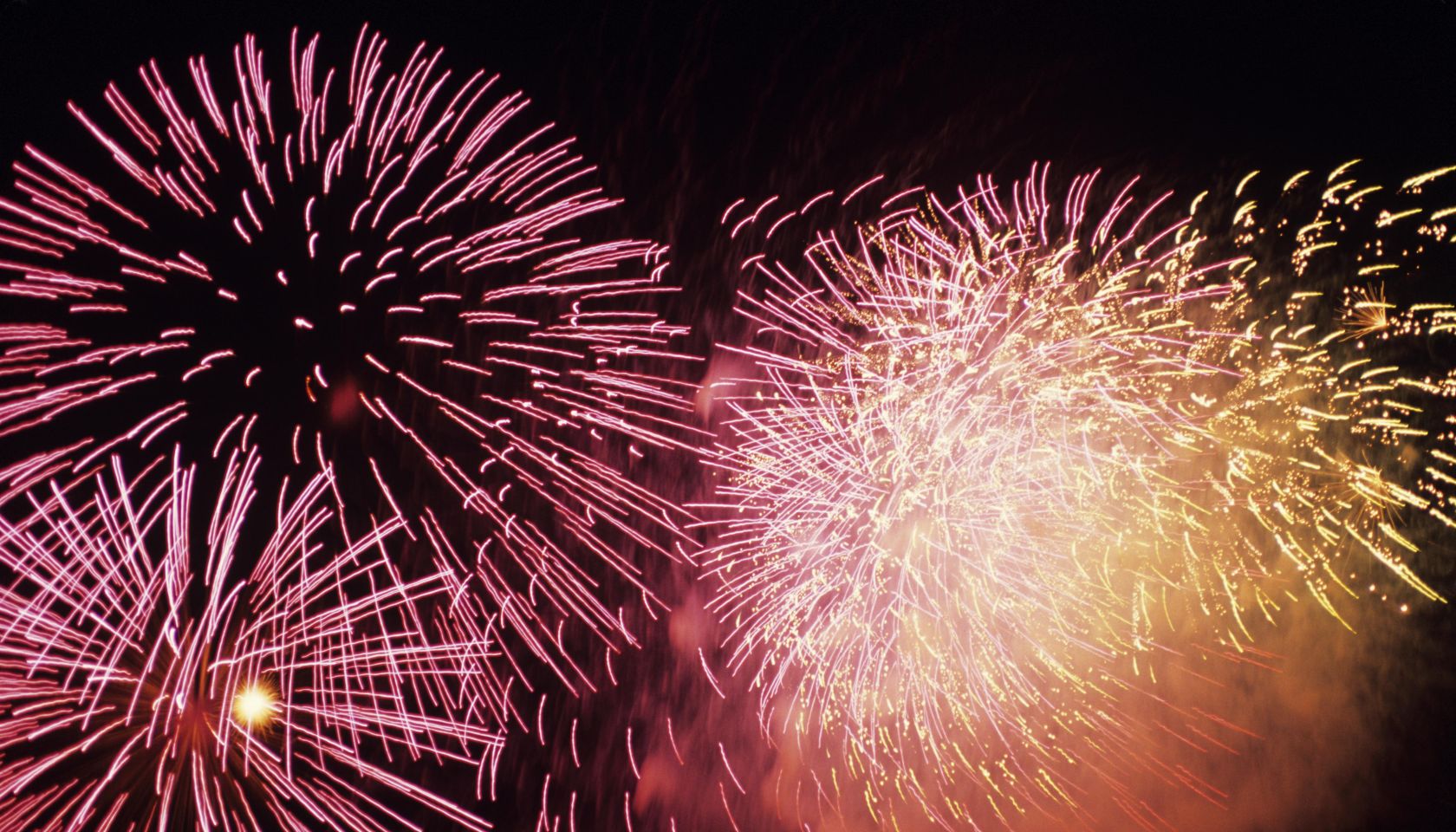 Exploding Fireworks, low angle view