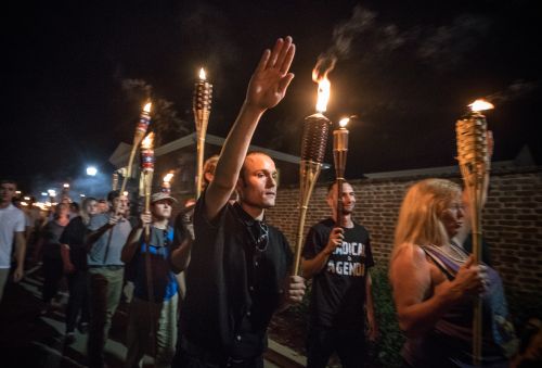 Torch march of white nationalists