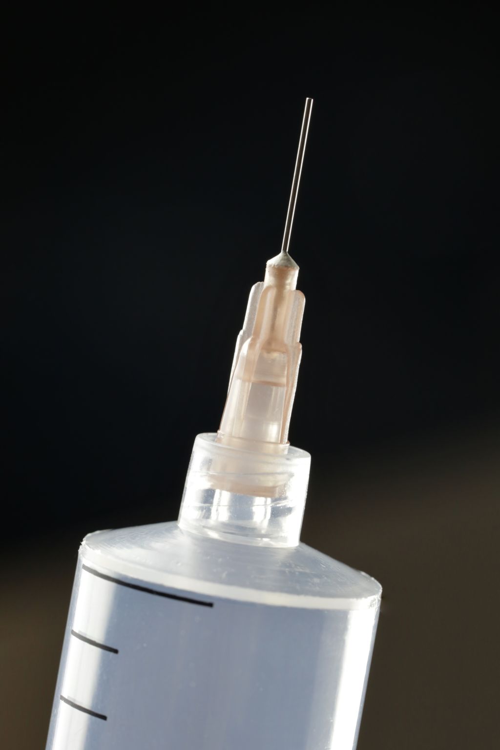 Close-up of a Hypodermic needle on a Medical syringe