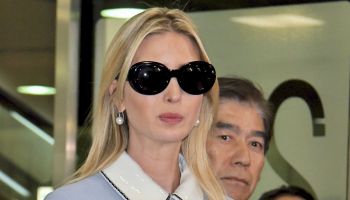 Ivanka Trump and William F. Hagerty arrive at Narita International Airport