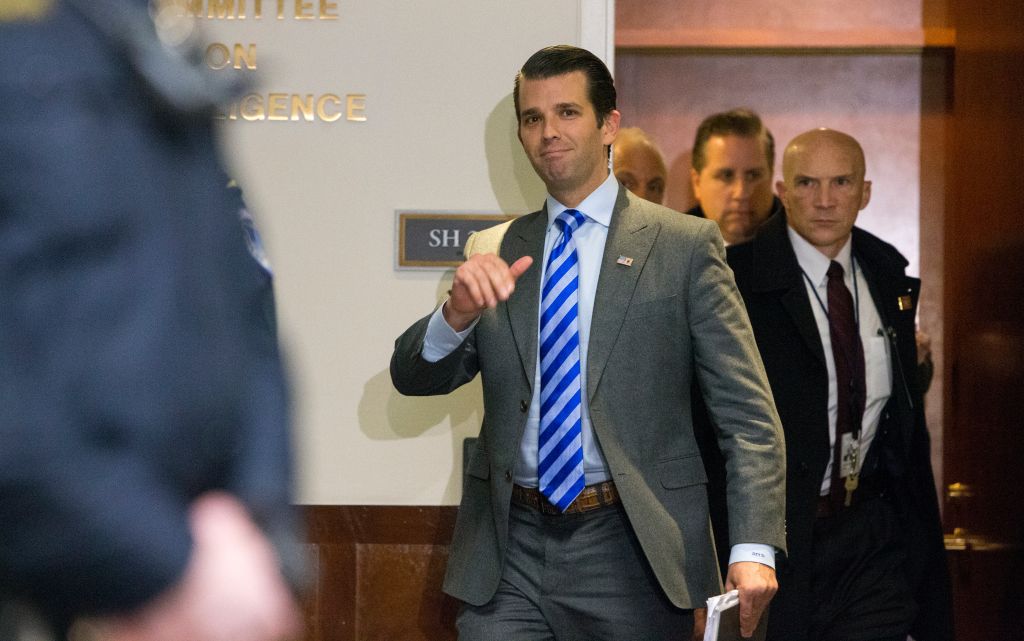 Senate Intelligence Committee Interviews Donald Trump Jr. In Russia Investigation On Capitol Hill