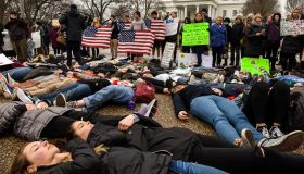 Students and their parents come from around the region to protest the lack of gun control in front of the White House, in Washington, DC.
