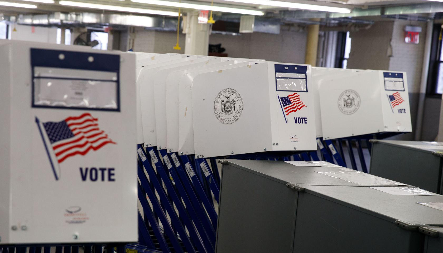 Polling Machines Are Prepared For Tuesday's Presidential Election
