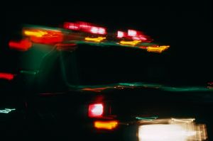 Blurred Ambulance at Night