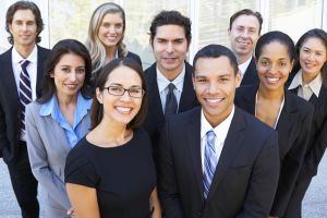 Portrait Of Business Team Outside Office