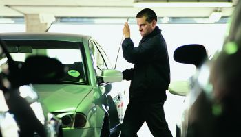Man Committing Car Theft in a Multi Storey Car Park