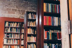 Books On Shelf In Library