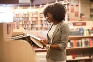 African women at bookstore