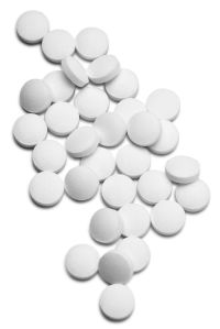 Selection of white medication tablets