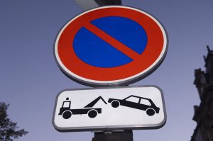 No Parking, Tow Away Zone signs, Paris, France