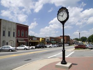 Main street in Acworth, Georgia, United States.