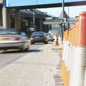 traffic cones on the road