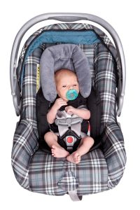 Isolated Newborn Baby In Car Seat