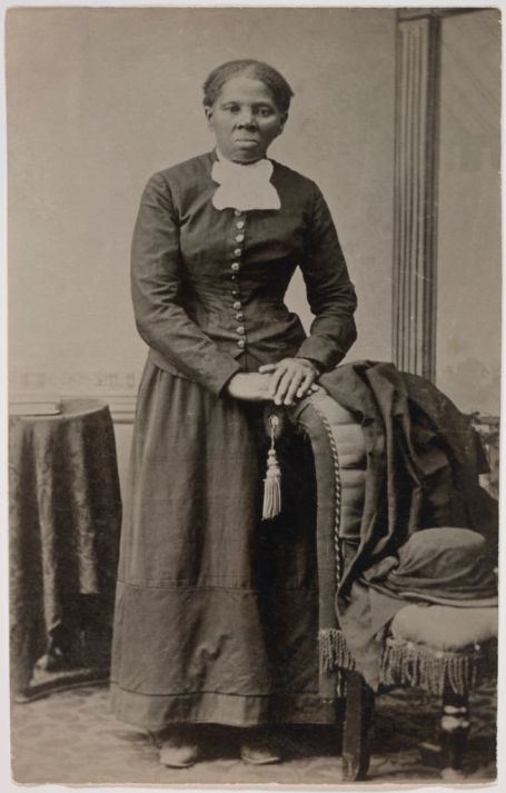 Harriet Tubman 1820-1913, American Abolitionist, Full-Length Standing Portrait with Hands resting on Chair by Harvey B Lindsley, early 1870s