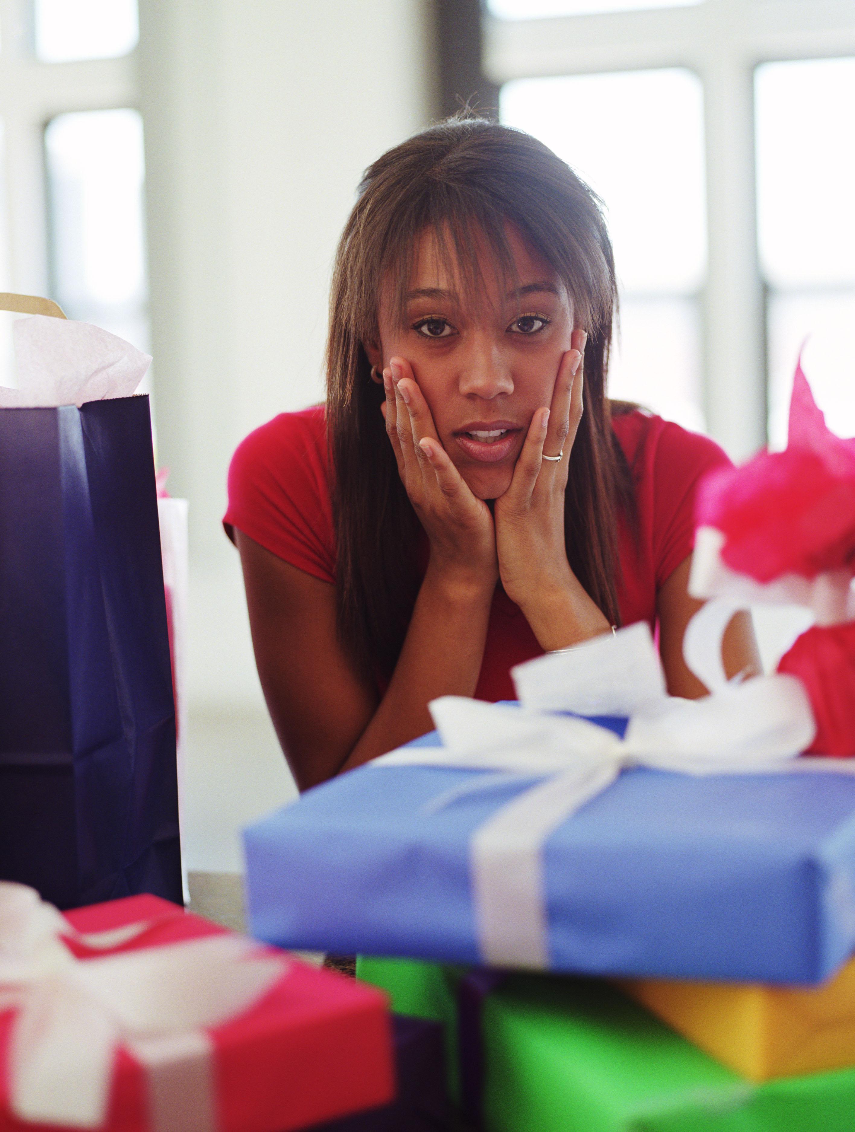 Woman with gifts