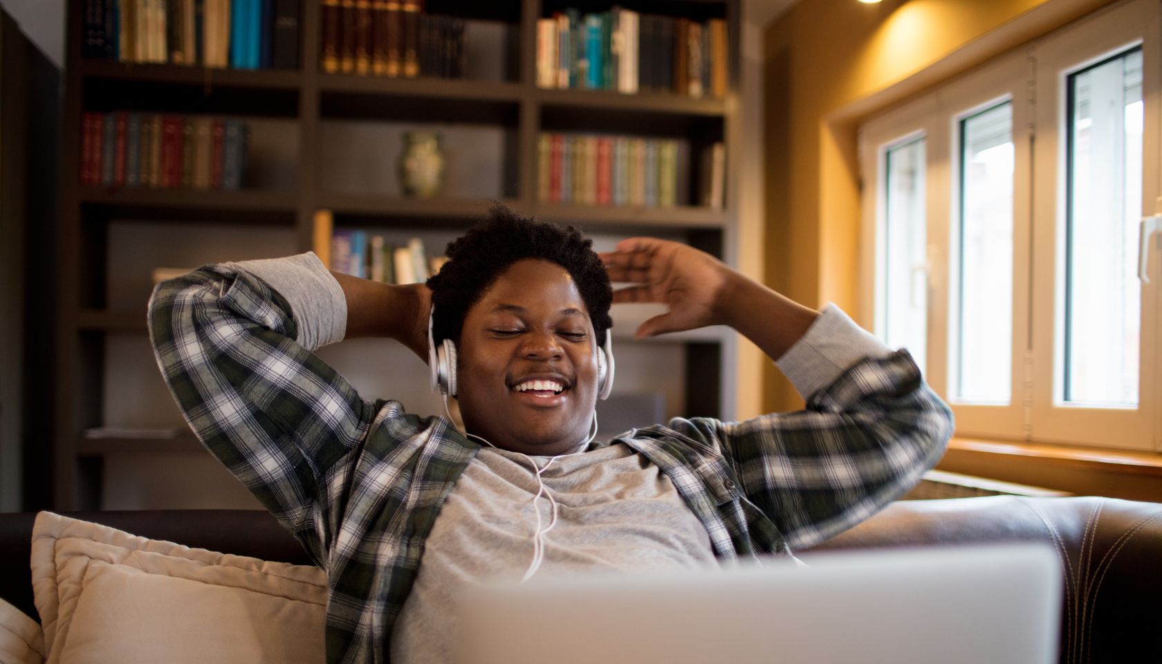 Young man using a laptop