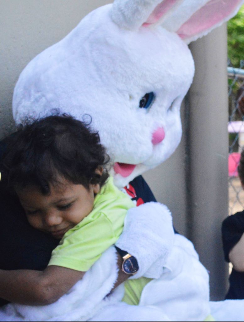 Tropikana and the Easter Bunny visit Next Generation Daycare