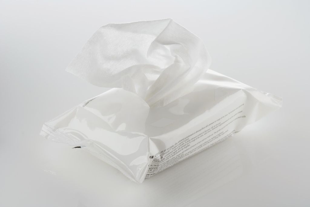 Packet of face wipes