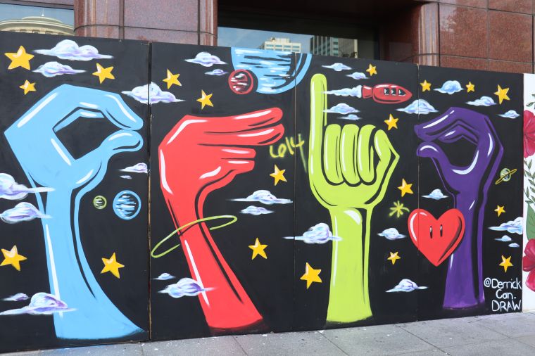 Columbus Protest Art for George Floyd and Black Lives Matter