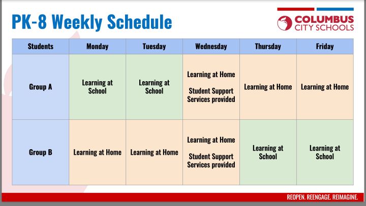 CCS 2020 PK-8 Weekly Schedule