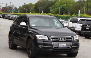 Amy Adams spotted out shopping in an Audi that has two different license plates on the front and back
