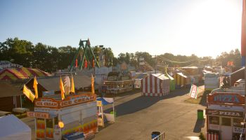Early morning at the Franklin County Fair, before the gates open to the public, Greenfield, Massachusetts, USA 11 August 2010