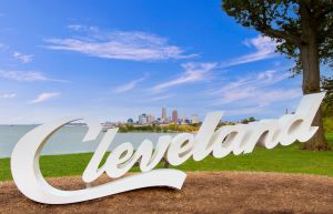 Cleveland Ohio with Cleveland sign