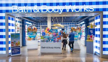 Bath & Body Works store entrance in mall: Store known for...