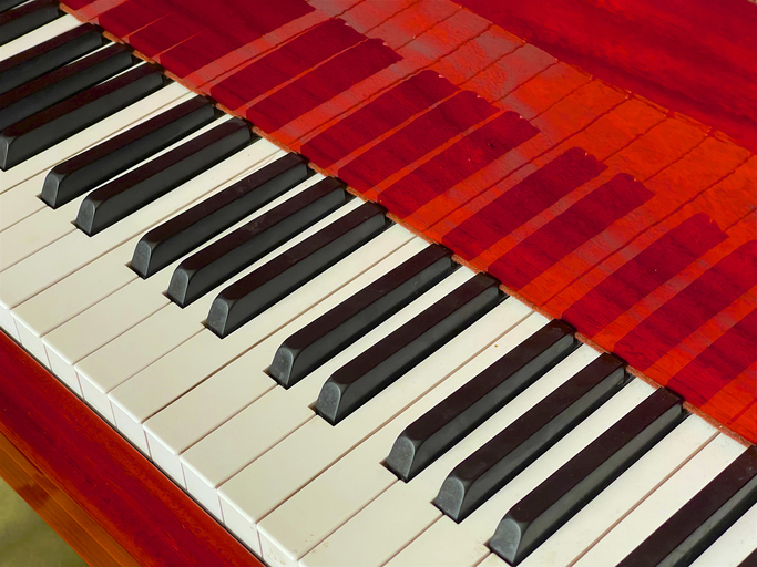 Keyboard of baby grand piano