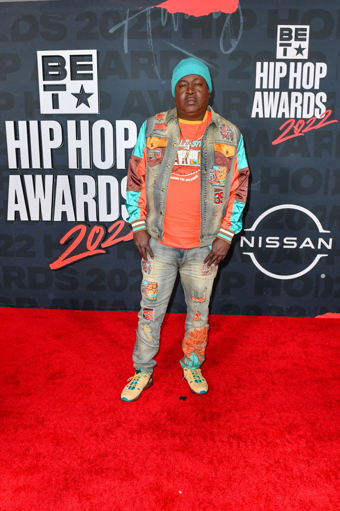 Trick Daddy wearing a denim look by unknown designer