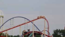 Thrill rides and roller coaster at the Amusement Park - Cedar Point