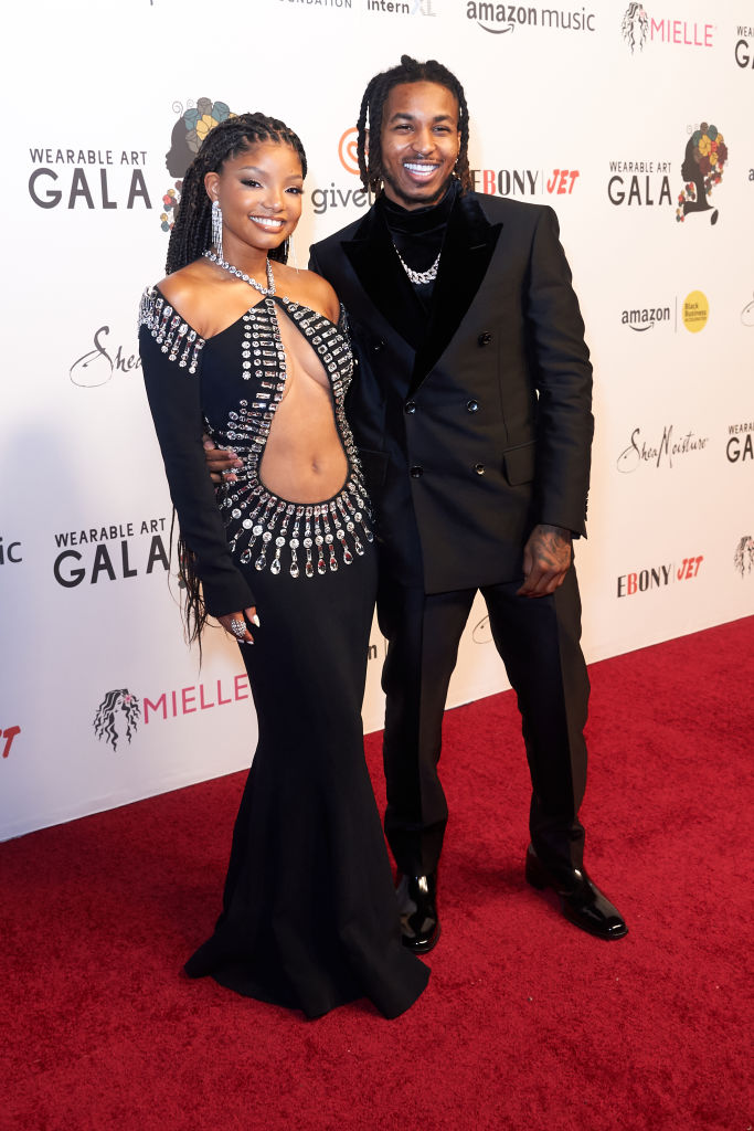 Halle Bailey wearing Georges Hobeika and DDG