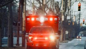 Paramedic vehicle racing to the hospital