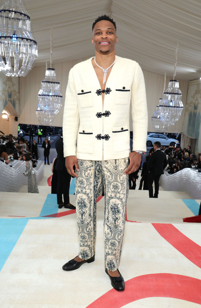 Russell Westbrook at The 2023 Met Gala Celebrating "Karl Lagerfeld: A Line Of Beauty"