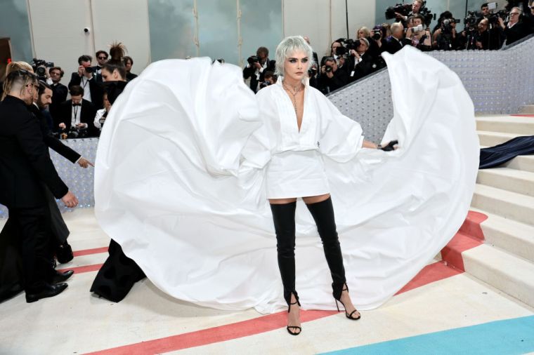 Cara Delevingne at The 2023 Met Gala Celebrating "Karl Lagerfeld: A Line Of Beauty"