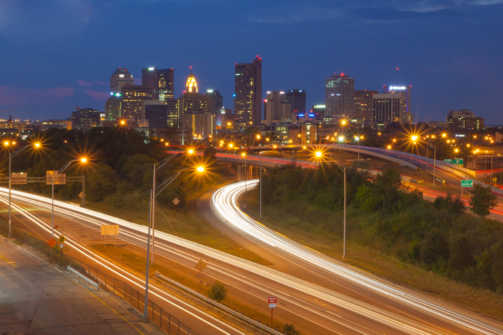 Columbus, Ohio skyline and Interstate