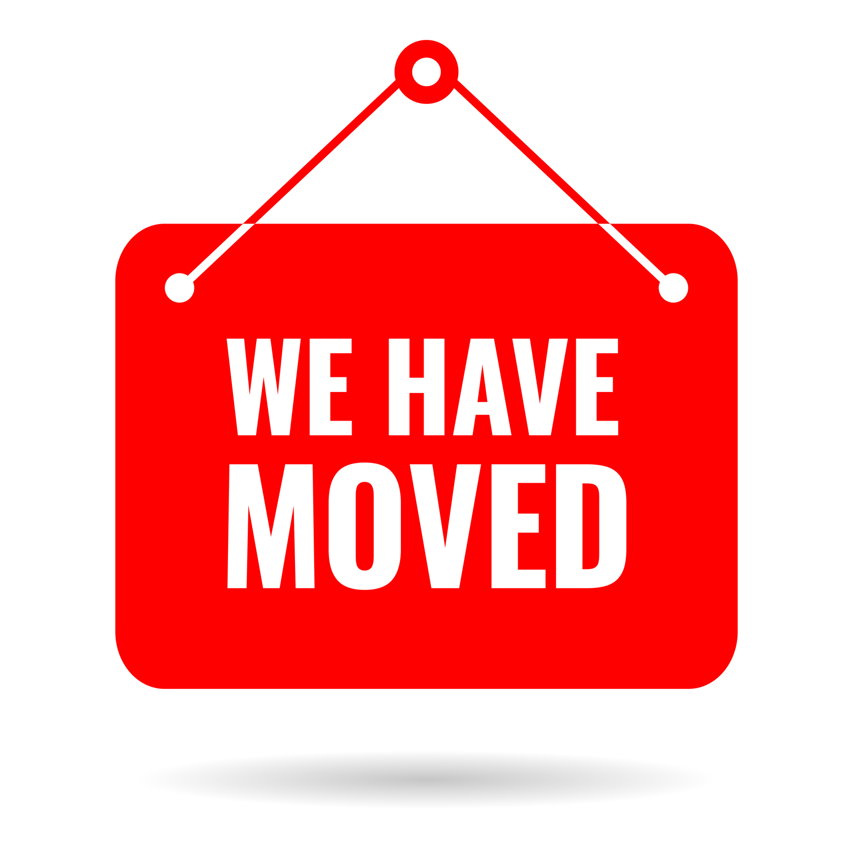 We have moved vector hanging sign