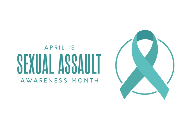 Sexual Assault Awareness Month card, poster, April. Vector