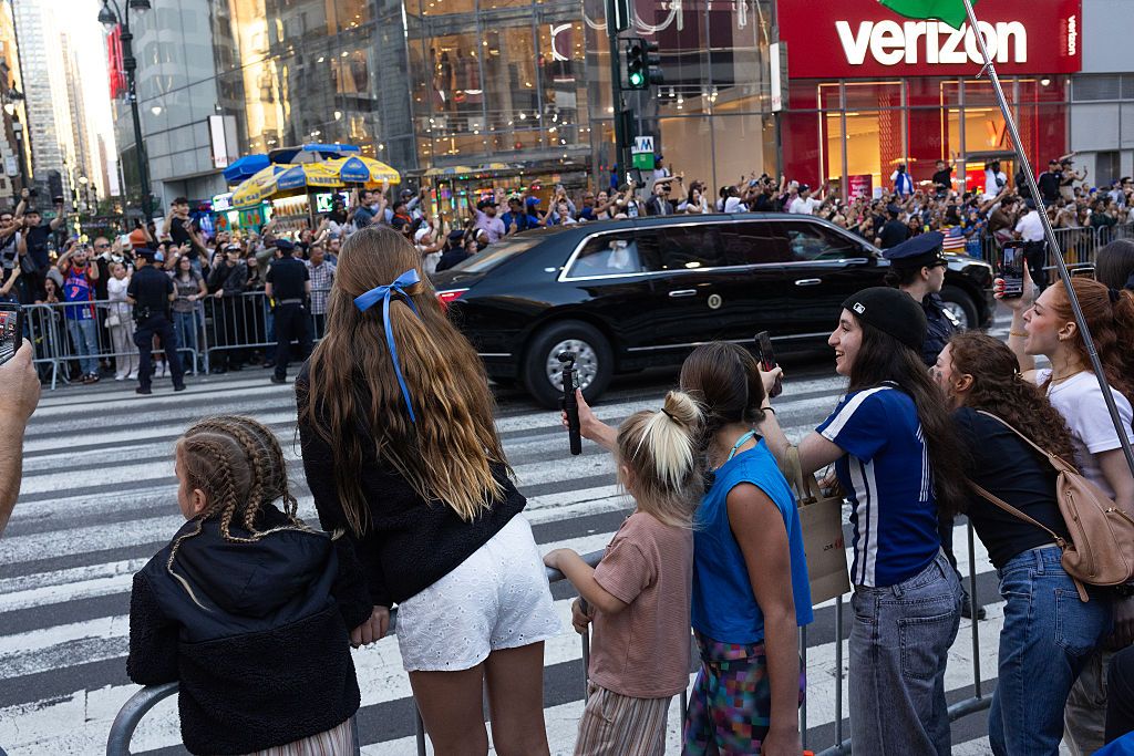 New York Knicks Fans Gather To Watch Game Three Of The NBA Finals Against San Antonio Spurs